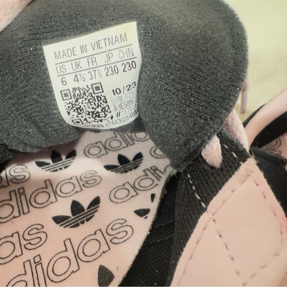 Adidas Originals HANDBALL SPEZIAL women's suede black with pink stripe Sneakers - Picture 8 of 11